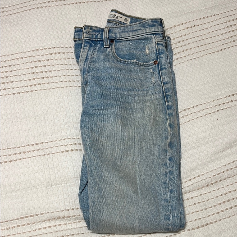 Abercrombie 90s straight ultra high rise  Blue Denim Jeans